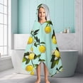 thumbnail image 6 of Yellow Lemon Fruit Flowers LightBlue Pattern Hooded Bath Towel，60"x35" for Ages 3 To 12 Kids, Quick Dry Lightweight Soft Microfiber Hood Beach Towel Cover Up for Kids, 6 of 7
