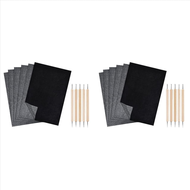 400 Pcs Papier Transfert Carbone 11.5 X 8.3 Pouces Papier à Calquer A4 Papier Carbone Graphite avec Stylet d'Embossage Noir