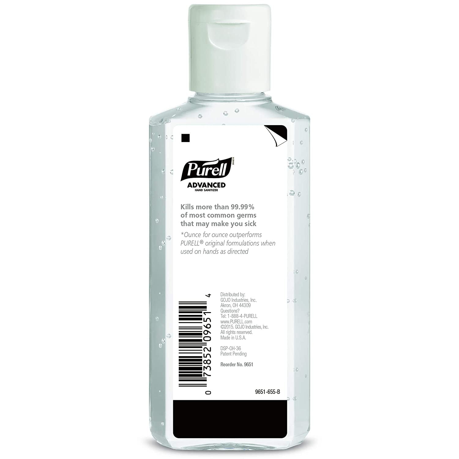 Purell Advanced Ethyl Alcohol Fruity Smell Hand Sanitizer 4.25 oz. Bottle 24 Ct