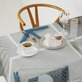 thumbnail image 2 of Summer Nautical Table Cloth, Ocean Beach Starfish Seashells Blue White Ocean Lighthouse Pearl Sand Bottle Print for Dining Room Indoor Outdoor Picnic Party, Rectangle(60x120in), 2 of 6