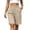 Khaki, variant on TEAJOPSUU Women's Casual Bermuda Shorts Elastic Waist Wide Leg Knee Length Summer Pleated Shorts with Pockets for Everyday Outwear Burgundy