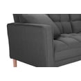 thumbnail image 5 of Convertible Futon Sofa Bed with 2 Pillows, Upholstered Sofa Sleeper with Adjustable Positions, Living Room Sofa Bed Couch with 5 Solid Wood Legs, Twin Size Sofa for Home Office, Dark Grey, 5 of 7