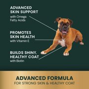 VetriScience Extra Strength Healthy Skin and Coat Chews for Dogs, Duck Flavor, 40 Count Bag