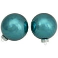 thumbnail image 3 of Northlight 4pc Shiny and Matte Glass Ball Christmas Ornament Set 4" - Turquoise Blue, 3 of 5