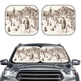 thumbnail image 6 of Lsque Western Desert Cowboys3 2 PCS Windshield Sun Shade | CarFoldable Window Covers | Car Accessories Reflect UV for Universal Cars SUV Truck | Medium, 6 of 7