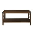 Desert Fields Magnolia Metal X Coffee Table, Dark Walnut