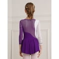 thumbnail image 7 of YONGHS Kids Girls Long Sleeve Ballet Dance Figure Ice Skating Dress Purple 12, 7 of 7