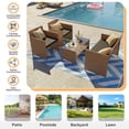 thumbnail image 6 of ELPOSUN Patio Furniture 4 Pieces Outdoor Wicker Rattan Chair Balcony Conversation Sets Porch Furniture Sectional Loveseat w Cushions and Table for Backyard Pool Garden (Black), 6 of 8
