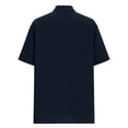 thumbnail image 6 of Neewe Men's Hawaiian Short Sleeve Linen Button Up Shirt Turndown Collar Beach Basic Solid Shirt-Navy S, 6 of 7