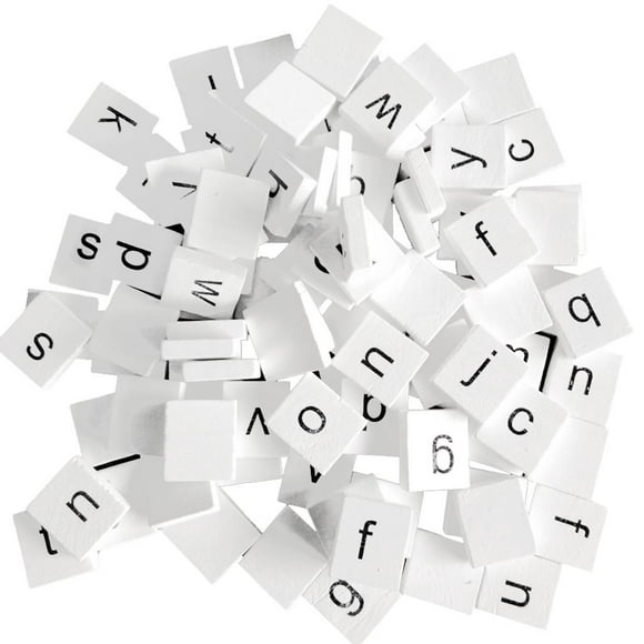 Pack de 100 Tuiles de Puzzle en Bois Artisanat Alphabet Lettres Minuscules Embellissements