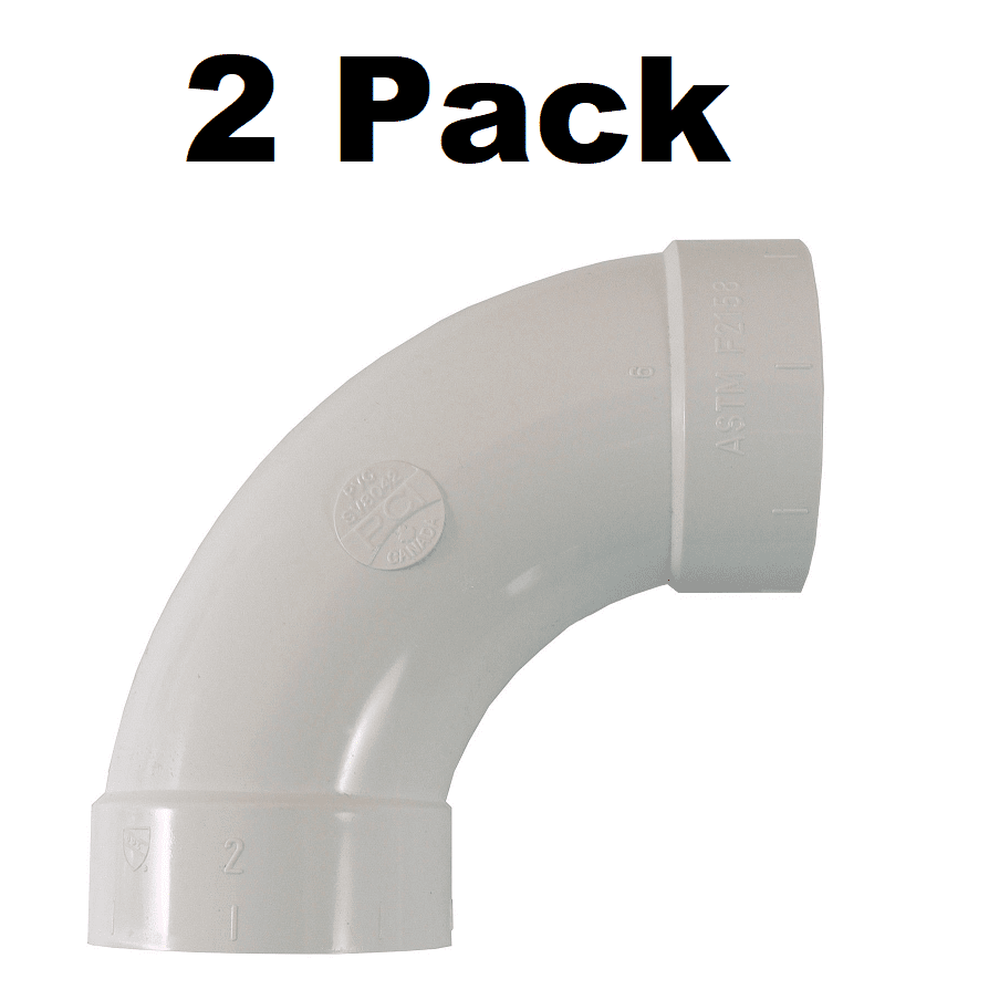 for 2 inch Vacuum Pipe 2 Pack Central Vacuum 90 Degree Sweep Spigot Fitting 