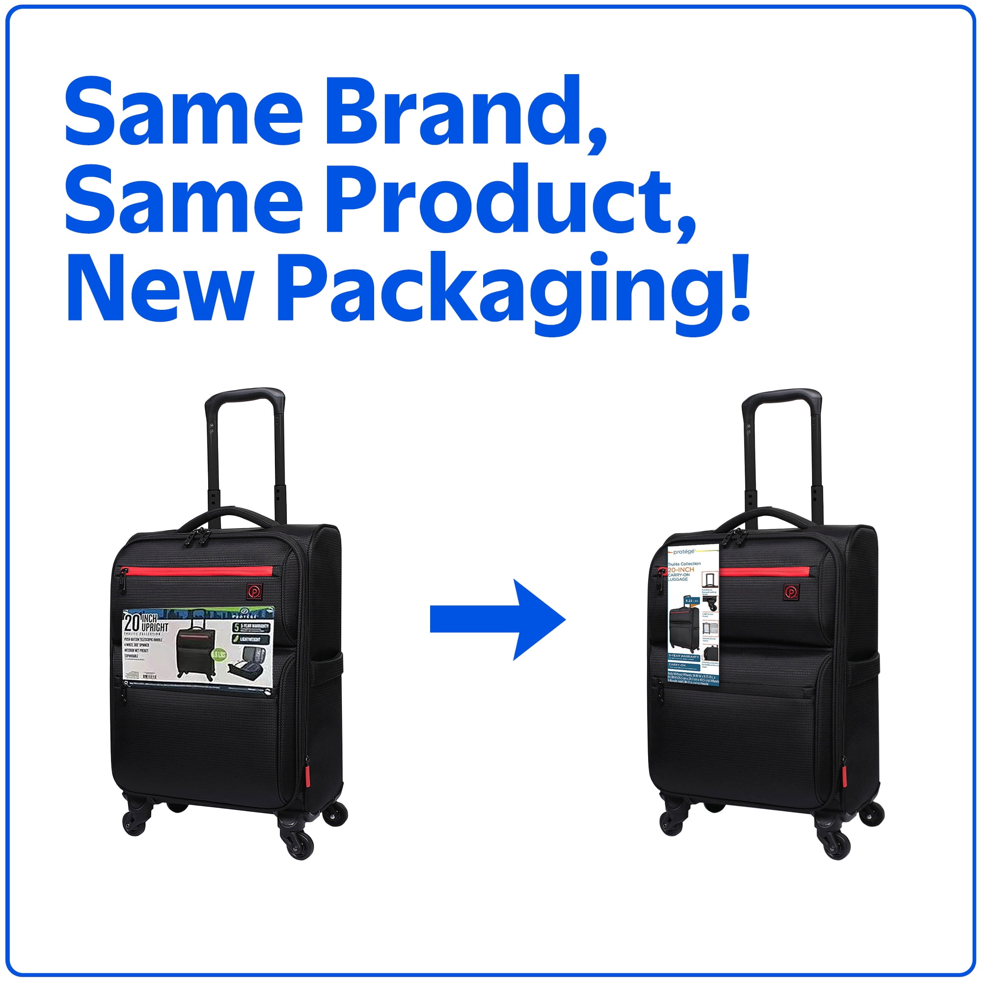 Protege Trulite 20" Softside Carry-On Luggage, Black
