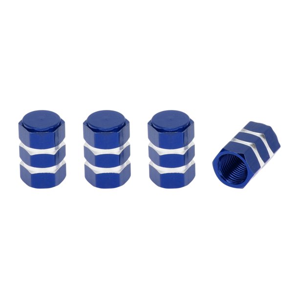 Tapones de vástago de válvula de neumático 7x17mm para automóvil, camión, motocicleta, bicicleta, cubiertas de polvo de válvula de neumático de aleación de aluminio azul decorativas