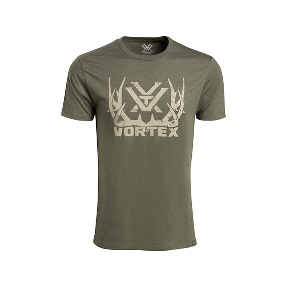 Vortex Optics Men's Full-Tine Short Sleeve Crew Neck T Shirt Military Heather Large