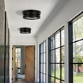 thumbnail image 3 of 2-Light Black Farmhouse Flush Mount with Drum Metal Cage Shade for Entryway, Bedroom(2-Pack), 3 of 7