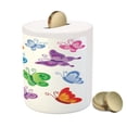 thumbnail image 3 of Butterfly Piggy Bank, Colorful Butterfly Pattern Ornamentation Winged Animal Love Graphic Print, Ceramic Coin Bank Money Box for Cash Saving, 3.6" X 3.2", Multicolor, by Ambesonne, 3 of 4