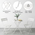 thumbnail image 3 of 3 Piece Patio Bistro Set, Folding Patio Bistro Table and Chairs Set of 2, Outdoor Patio Furniture Set, Metal Structure, No Assembly Need, for Balcony Yard Garden, 3 of 8