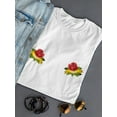 thumbnail image 3 of Vintage Rose Blooms Chest Design Women White T-Shirt, Female Small, 3 of 4