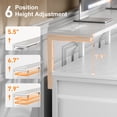thumbnail image 5 of HLDIRECT 47 inch Computer Desk with 8 Drawers & Outlets, Home Office Desk with Height-Adjustable Monitor Stand & LED Lights, Work Study Desk for Bedroom, Gaming Desk, White, 5 of 8