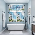 thumbnail image 3 of Lighthouse Kitchen Curtains Sets for Windows 24 Inch Length, Blue Coastal Nautical Ocean Beach Palm Tree Rod Pocket Window Treatments Tier Curtains and Valances Set for Bedroom/Bathroom, 3 of 8