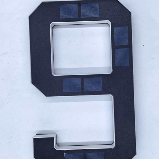EGNMCR Solar-powered Digital Doorplate Waterproof LED Address Number Sign Plastic