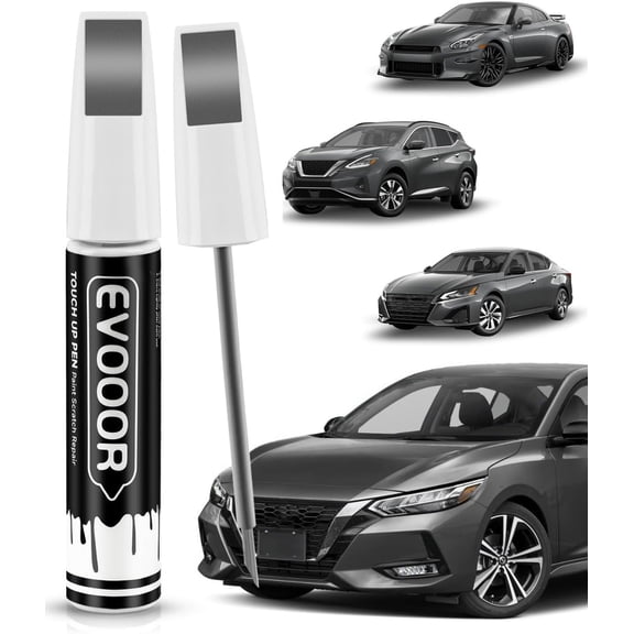 Touch Up Paint Compatible with Nissan Exact Match 2 in 1 Touch up Paint for Chips and Nicks Repair (Gun Metallic(KAD) Compatible with All Models)