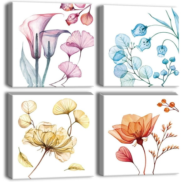 Sweet Flower Canvas Printing Wall Decoration for Room Oil Paintings for House Bathroom Restaurant 12x12 inch Unframed