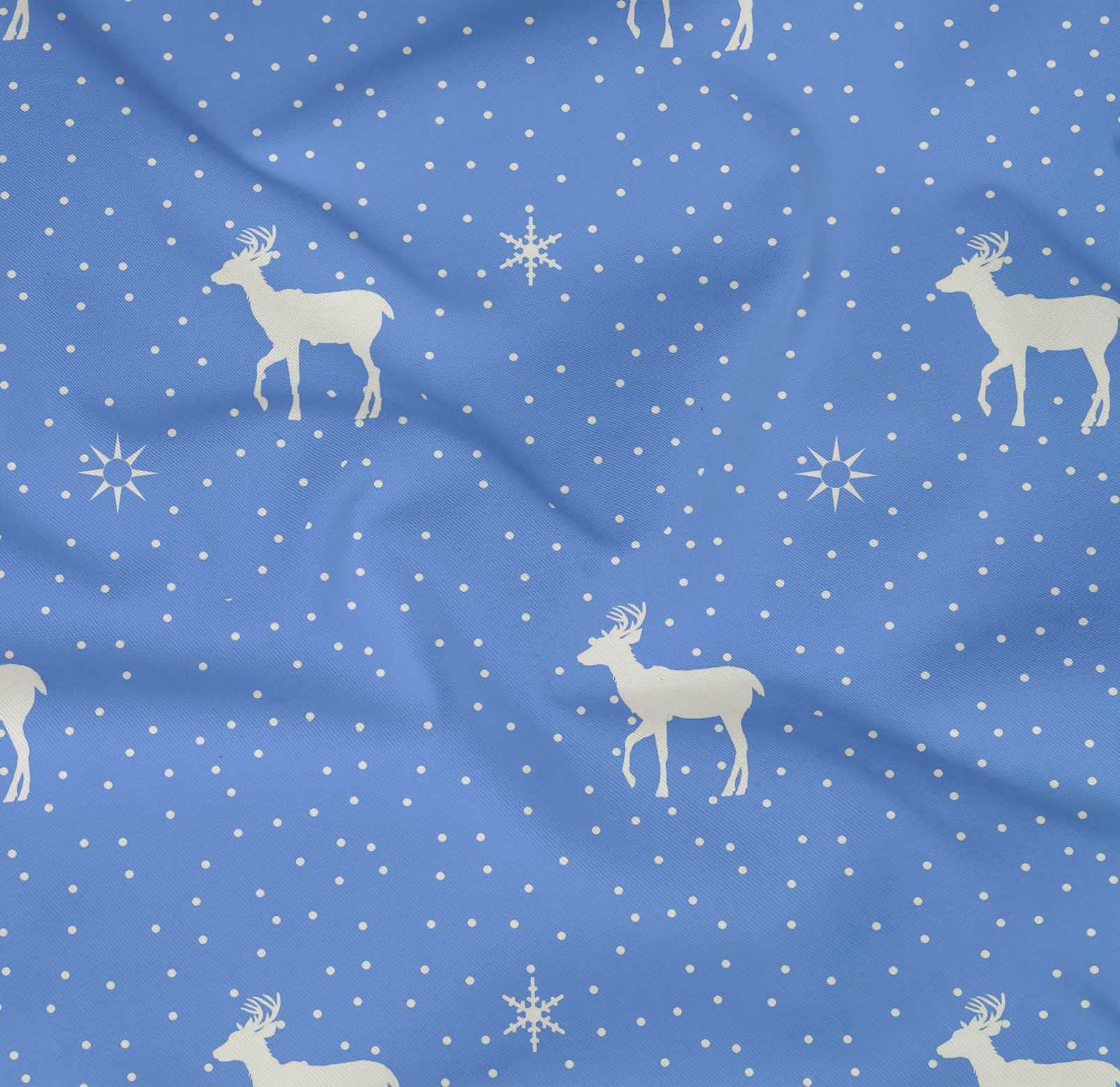 oneOone Cotton Poplin Twill Medium Blue Fabric Christmas Craft Projects Decor Fabric Printed By The Yard 56 Inch Wide