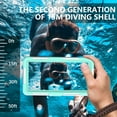 thumbnail image 4 of 50ft IP68 Waterproof Diving Housing for iPhone 16/15/14/13/12/11/SE/Galaxy S25/S24/S23/S22/21/Note 20 Ultra Universal Waterproof Phone Protective Case for Snorkeling Scuba Swimming Surfing(Blue), 4 of 11