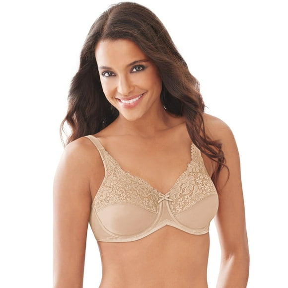 Lilyette by Bali Womens Tailored Minimizer Bra with Lace Trim - Best-Seller, 36