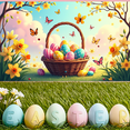 thumbnail image 5 of Easter Celebration Floral Egg Basket Backdrop Banner Spring Decorations Photography Props Party Supplies Event Decor Background, 5 of 8