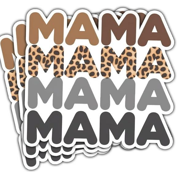 Mama Mama Mama Sticker, Mama Vinyl Decal, Mama Cheetah Print Sticker, Mama Accessories, Great Gifts for Mom - Stickers for Laptop Water Bottle Phone Car Window Helmet 3" (3x3inch)