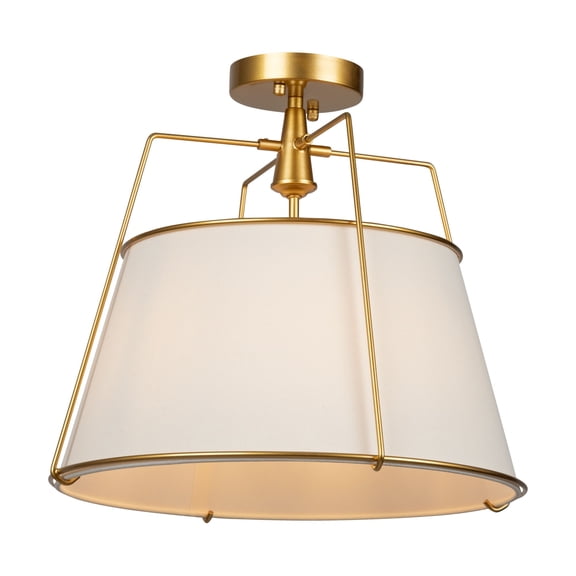 SC13362BR Artcraft Lighting Pullman - 3 Light Semi-Flush Mount-13.5 Inches Tall and 17 Inches Wide-Brass Finish