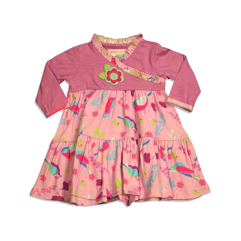 Baby Lulu Baby Lulu Baby Girls Long Sleeve Ana Dress ROSA DRESS