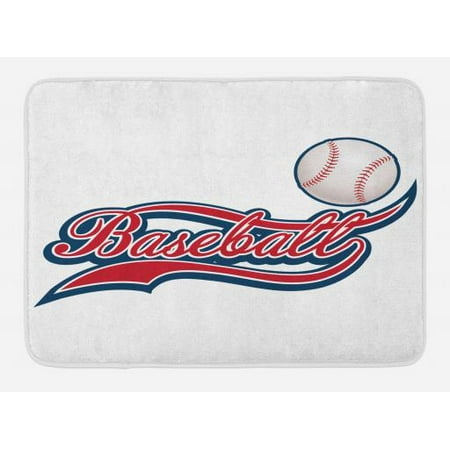 Sports Bath Mat Baseball Ball Sporting Pastime National Sport