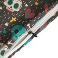 thumbnail image 4 of HAHDAXIA Skull Cute Pattern Bedding Solid Comforter Set for All Seasons,3 Pieces(1 Comforter+2 Pillowcases),Soft Microfiber Bedding Set Full(79"x90"), 4 of 7