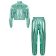 thumbnail image 1 of Doomiva Ensemble de Performance Jazz Moderne pour Garçons et Filles Vêtements de Danse de Rue Hip Hop 2 Pcs Vert 14, 1 of 5