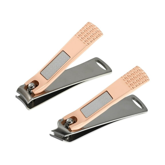 Unique Bargains 2 Pcs Nail Cutter Set for Men and Women Rose Gold Tone Stainless Steel