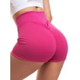 thumbnail image 5 of Womens Stretch Solid Athletic Shorts High Waist Yoga Shorts Sexy Stretch Ruched Hot Shorts, 5 of 7