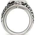 thumbnail image 2 of Stainless Steel Antiqued Polished And Textured Cross Ring (Size 11) Made In China sr458-11, 2 of 5