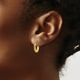 thumbnail image 3 of Primal Gold 14 Karat Yellow Gold Polished Patterned Hollow Hoop Earrings, 3 of 4