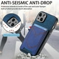 thumbnail image 5 of Nalacover Case for iPhone 14 Pro Back Card Slots Wallet Case, Vintage Denim Pattern PU Leather Magnet Car Mount Cover for iPhone 14 Pro, Full Edge Protection Anti-Drop Shockproof Case,Blue, 5 of 9