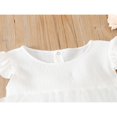 thumbnail image 4 of AMERTEER Enfants Bébé Filles Maille Robe Manches Courtes Col Rond Perle Décoration Été Décontracté une Robe Midi Doublée Rose 18-24 Mois, 4 of 8