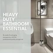 ToiletTree Products Stainless Steel Plunger Heavy Duty Toilet Plunger with Holder Set