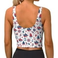thumbnail image 4 of Picia Happy Columbus Day Sports Bra for Women,Padded Strappy Sports Bras Medium Support Yoga Bra with Removable Cups,Running Yoga Bra-Small, 4 of 9