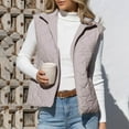 thumbnail image 4 of qucoqpe Women's Quilted Vest Stand Collar Lightweight Zip Up Padded Thermal Warm Sleeveless Jacket Casual Fleece Lined Outerwear Coat, 4 of 10