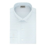 KENNETH COLE Mens Light Blue Printed Collared Slim Fit Dress Shirt XL 17- 34/35