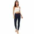 thumbnail image 4 of Yesfashion Women's Jeans High Waist Faux Denim Leggings With Pockets, 4 of 5