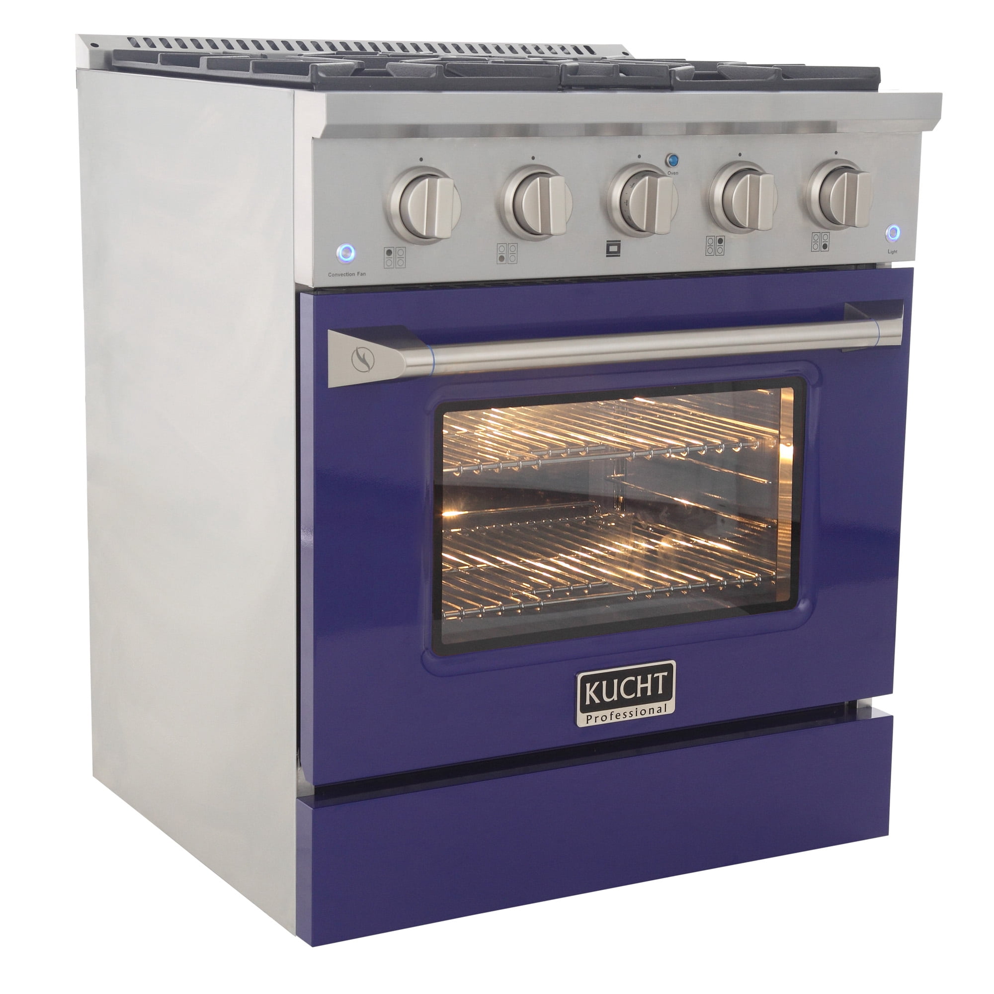 30 in. 4.2 cu. ft. Dual Fuel Range Propane Gas Sealed Burners in Blue.