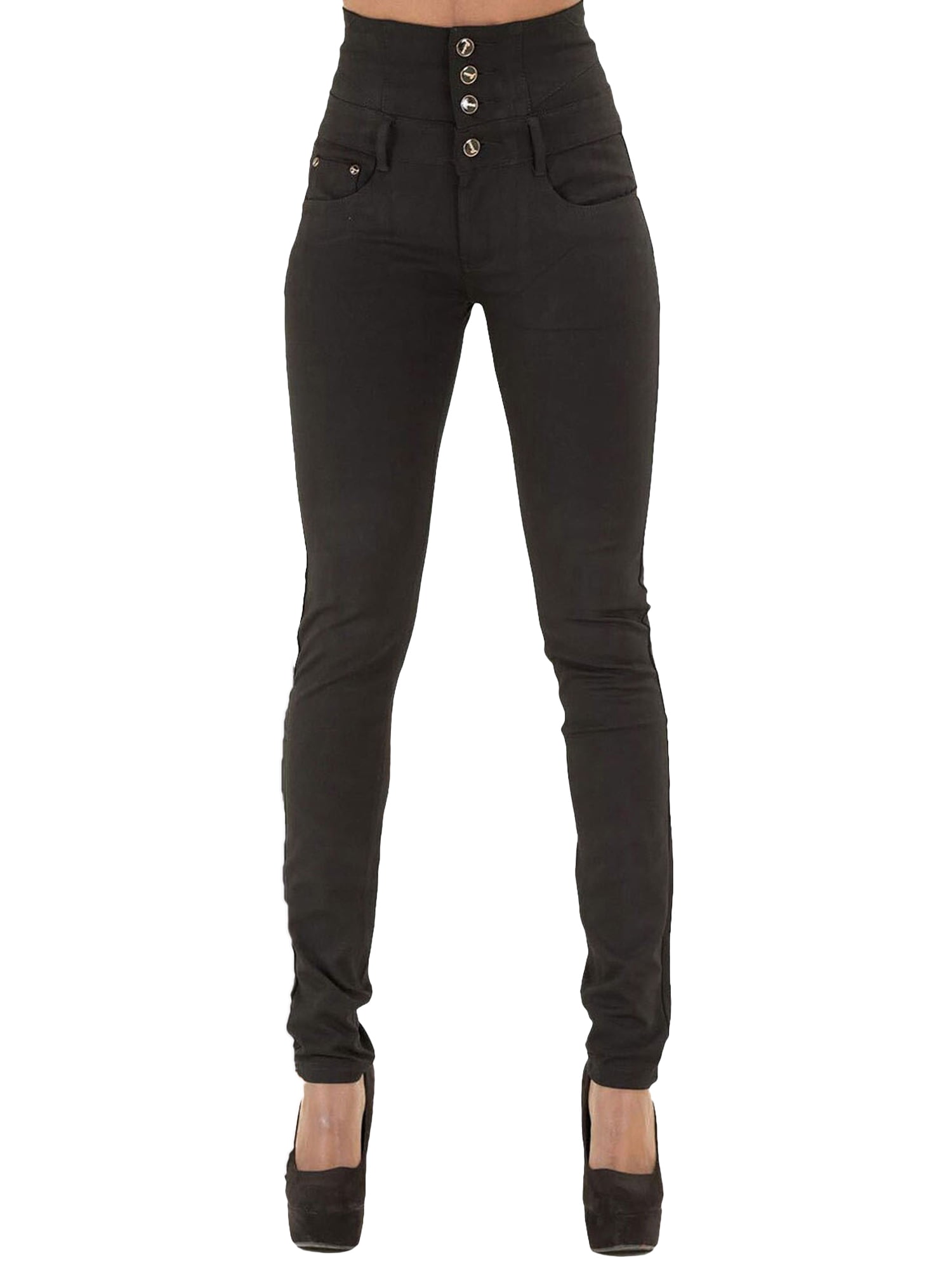 MISOWMNJOY Women Ladies Black Blue High 